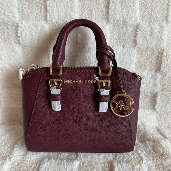 NWT! MK Michael Kors Ciara XS Mini Crossbody In Merlot Women's Bag Giftables - Picture 2 of 9